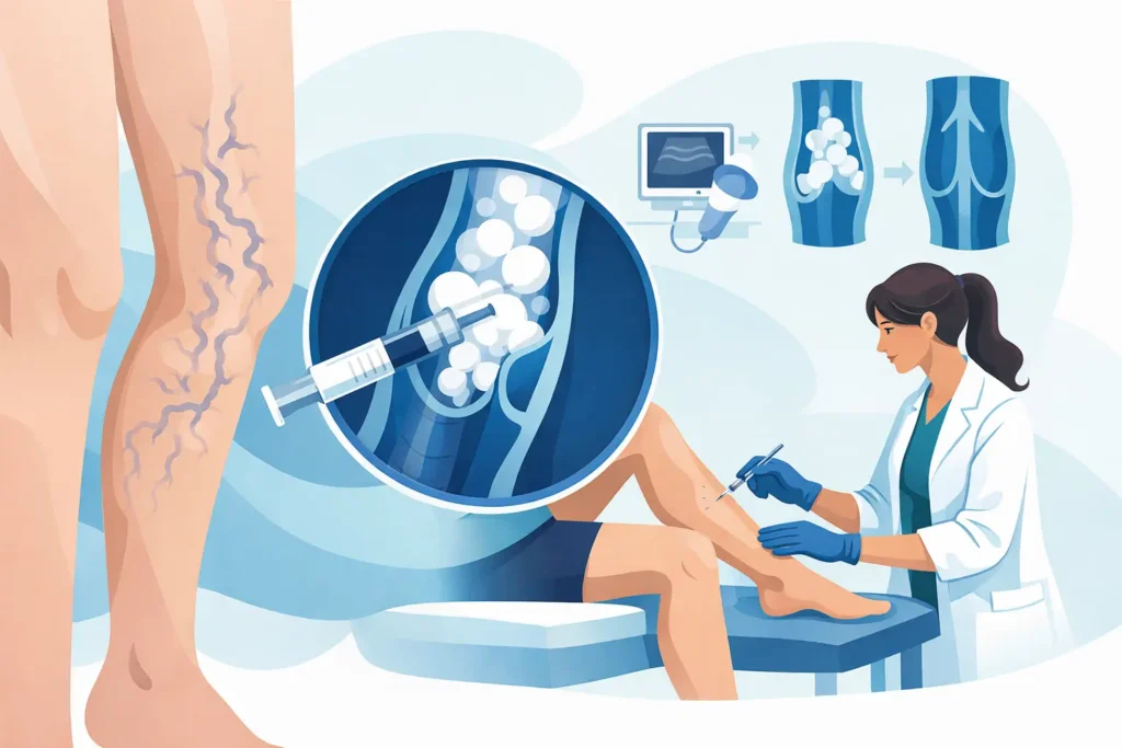 Tratamiento de várices con espuma: qué resuelve