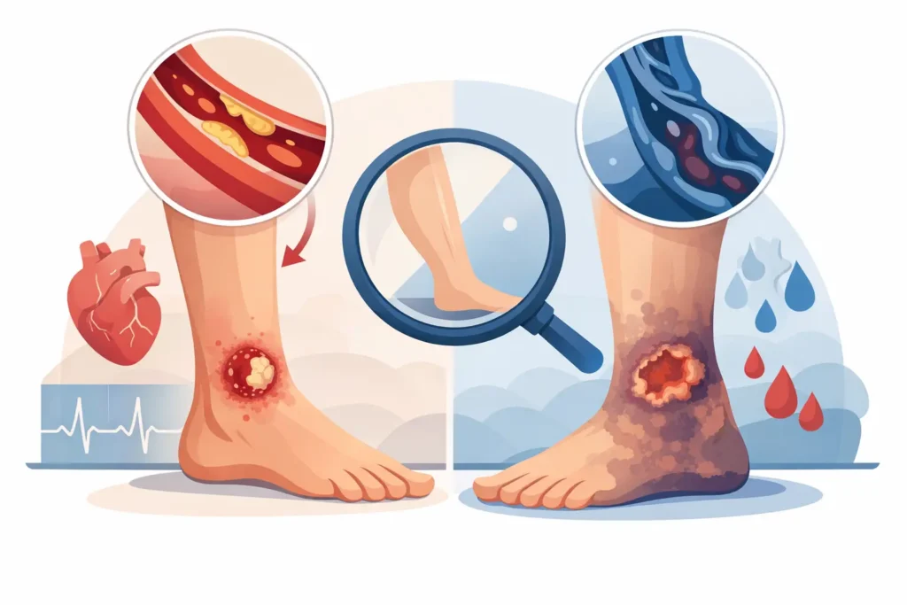 Úlcera arterial o venosa: cómo distinguirla