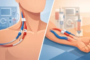 Catéter de hemodiálisis vs fístula: ¿qué dura más?
