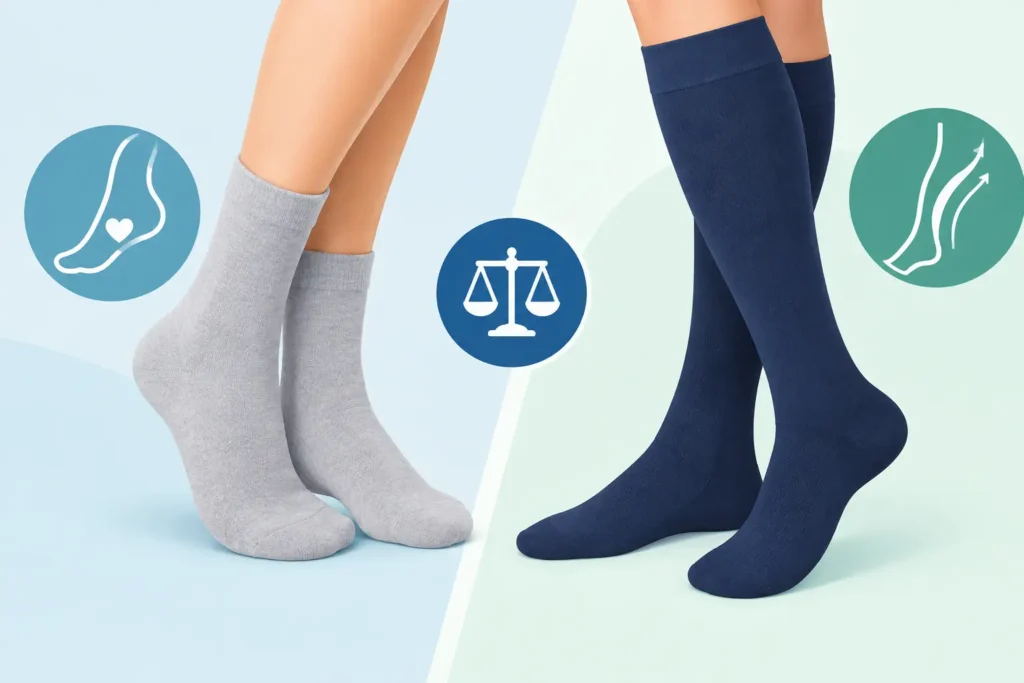 Calcetines para diabéticos vs medias de compresión