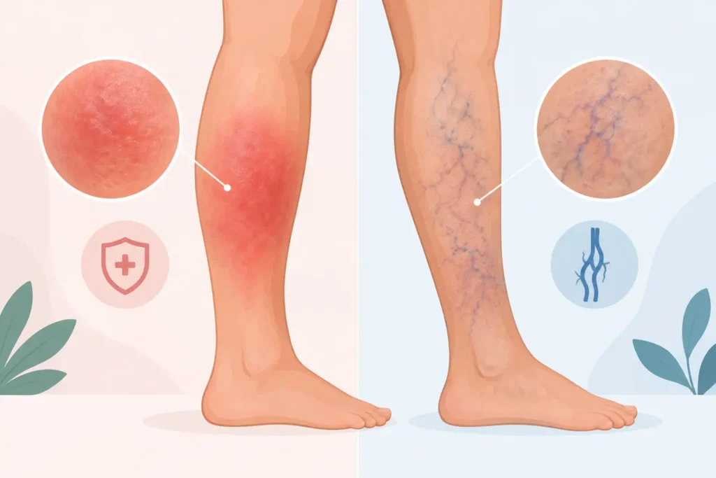 Celulitis o eccema venoso: cómo diferenciarlos