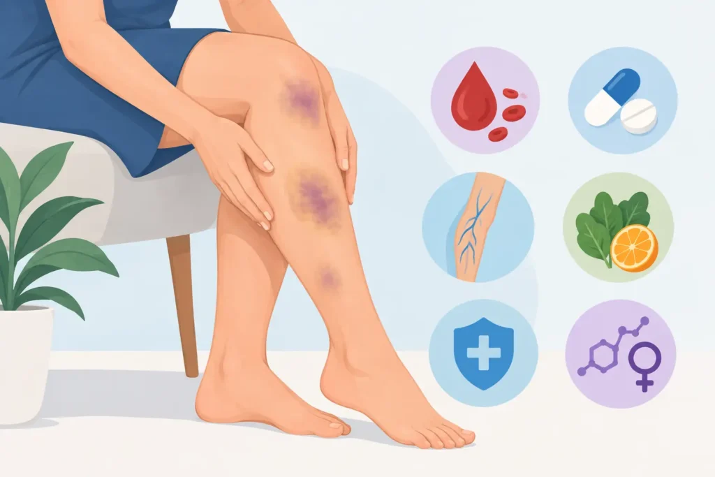Moretones espontáneos en las piernas: causas